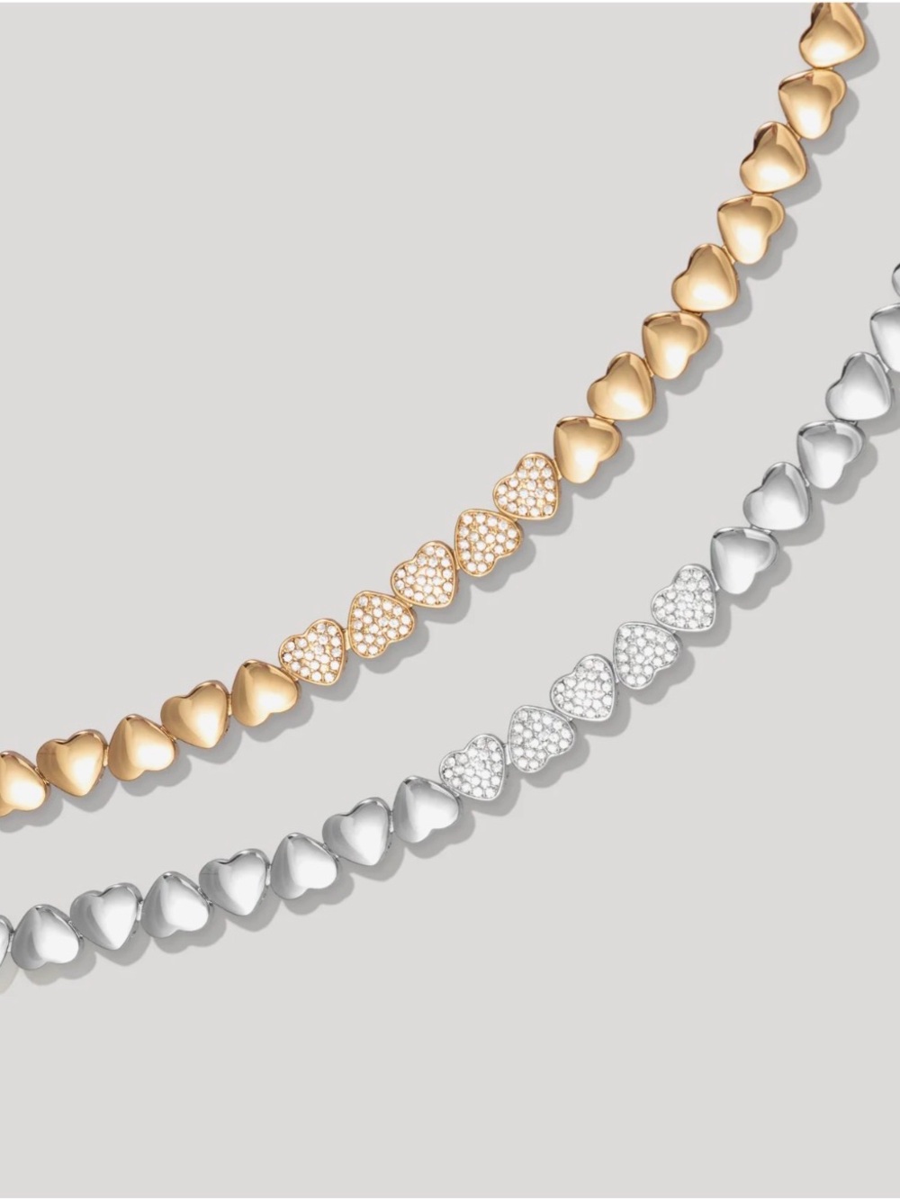 Gold and Silver Heart Link bracelet